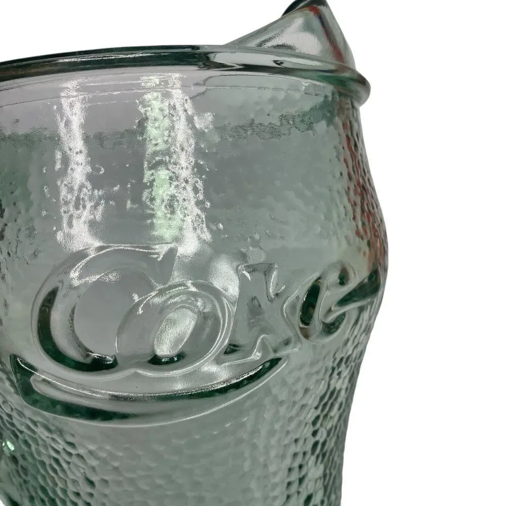 Vintage Coke 1980's Pebbled Glass Drinking Pitcher